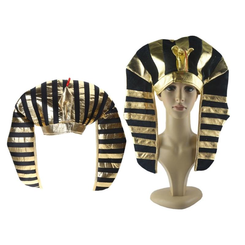 Egyptian Pharaoh Hat Raves Halloween Cosplay Costumes Golden Egyptian Headpiece King TUTS Costume Accessories Gifts