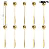 10-Piece Polished Stainless Steel Heart-Shaped Coffee Spoon Set - Durable Stirring Utensils For Home, Kitchen, And Dining Room