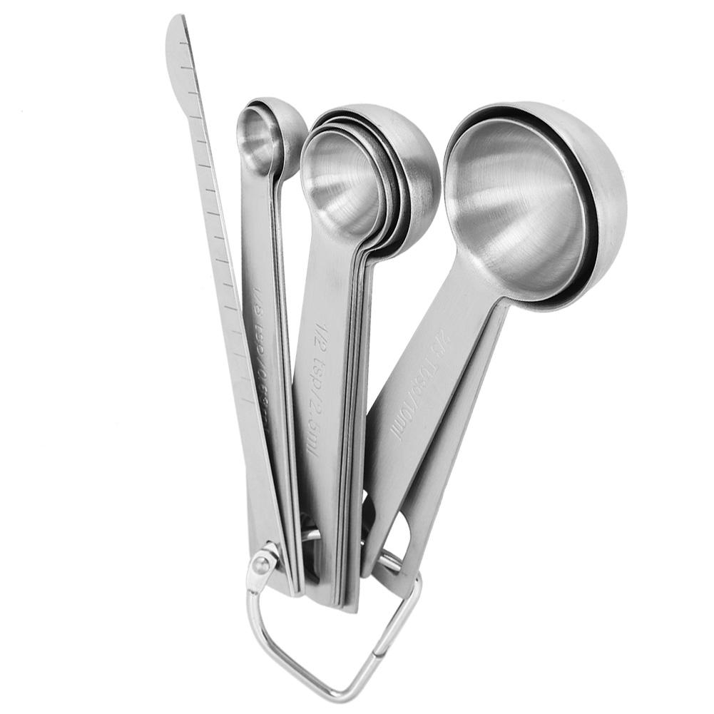 9Pcs Set 304 Stainless Steel Measuring Spoon Cup Set with Graduated Scale Baking Accessory