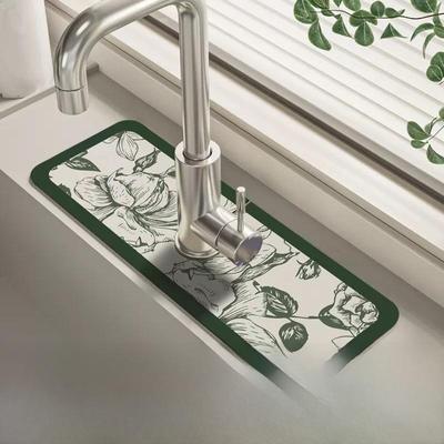 Diatomaceous Earth Kitchen & Bathroom Absorbent Draining and Anti-Slip Pad, Cuttable with Narrow Square Holes.