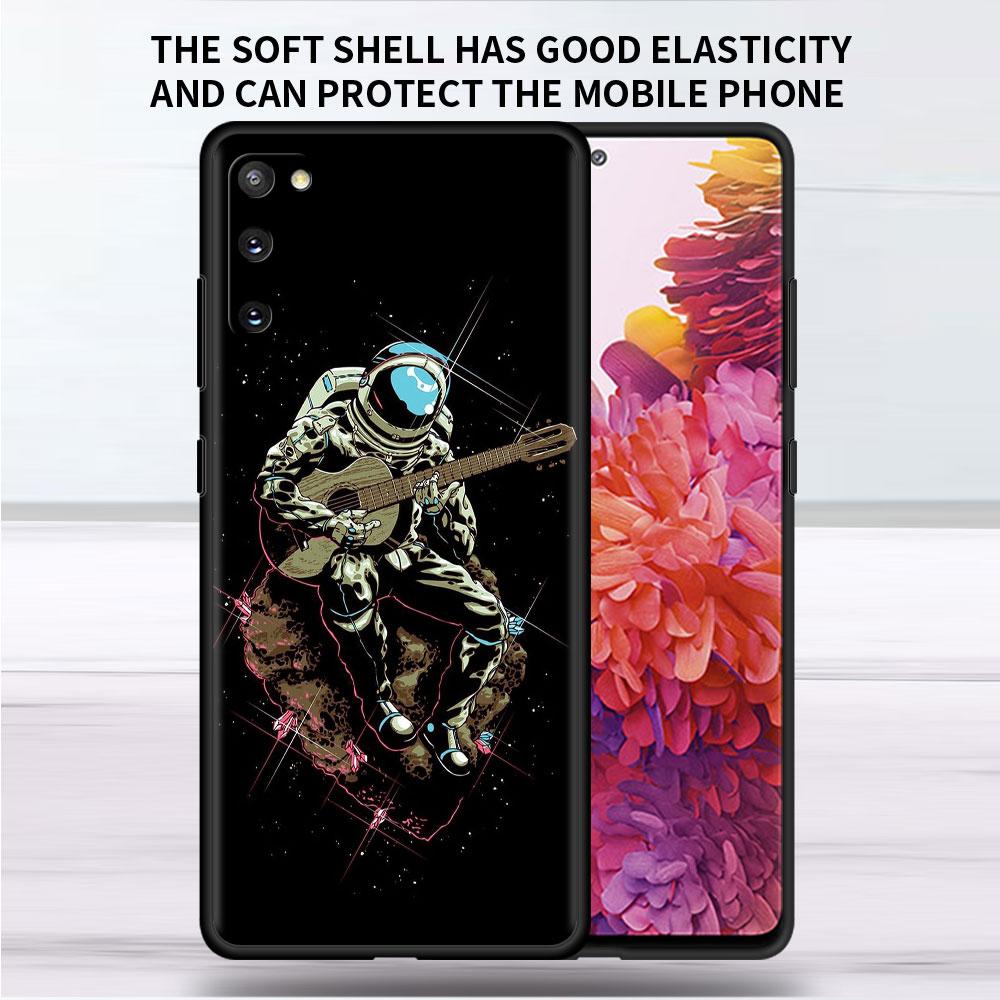 Weiche Hülle für Samsung Galaxy Note 20 Ultra 10 Plus Lite A50 A70 A20 A40 A20e 9 8 A60 Funda Handyhülle Universum Cooler Astronaut