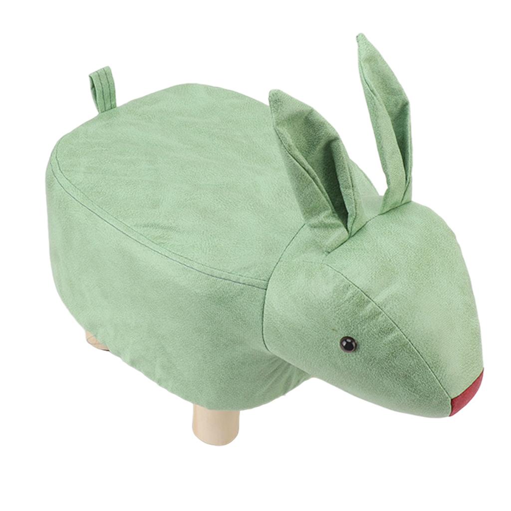 Stołek w kształcie zwierzątka z kreskówki Dziecięcy Dom Salon Uroczy Drewniany Podnóżek do Pokoju Zabaw Dziedziniec Zielony