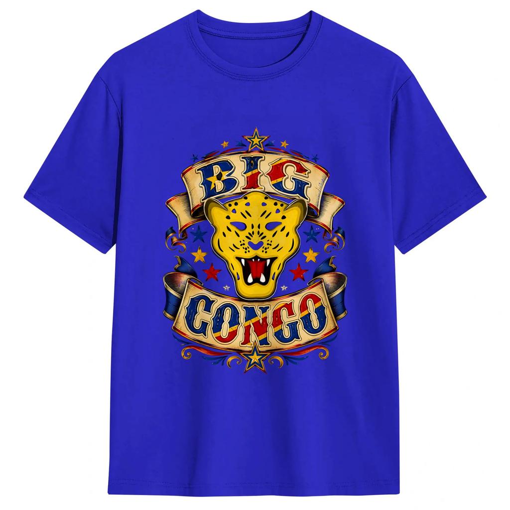Congo Flag T Shirts Unisexs 100 Cotton Humorous TShirt O Neck Tee Shirt Short Sleeve Tops Printing