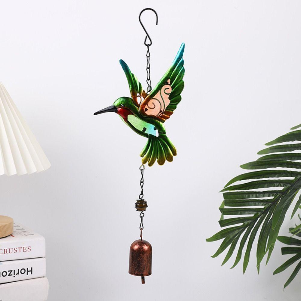 Metal Hummingbird Wind Chime Creative Hanging Decoration Blessing Bell Pendant  Gift