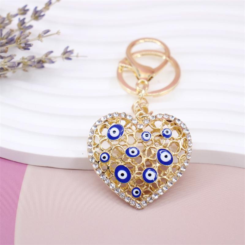 New Fashion Rhinestone Evil Eye Key Wallet Bag Buckles Pendant Car Key Holder Bag Charm