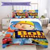 Bob Cărturar Set lenjerie de pat cu model anime Husă pilotă Huse perne Decorațiune casă Cadou de ziua de naștere (1 * husă de pilotă + 2 * fețe de pernă fără miez)12