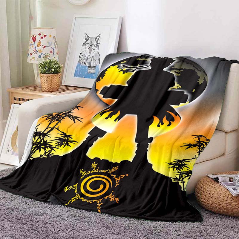 NARUTOUzumaki Naruto anime print blanket, warm and comfortable flannel blanket, suitable for bedrooms, sofas, beds, chairs, picn