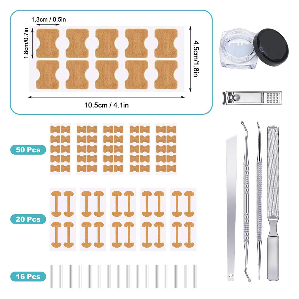 Professional Toe Nail Correction Kit For Women And Men With Breathable Toe Strips Painless Nail Files Foot Care Tools 16pcs set