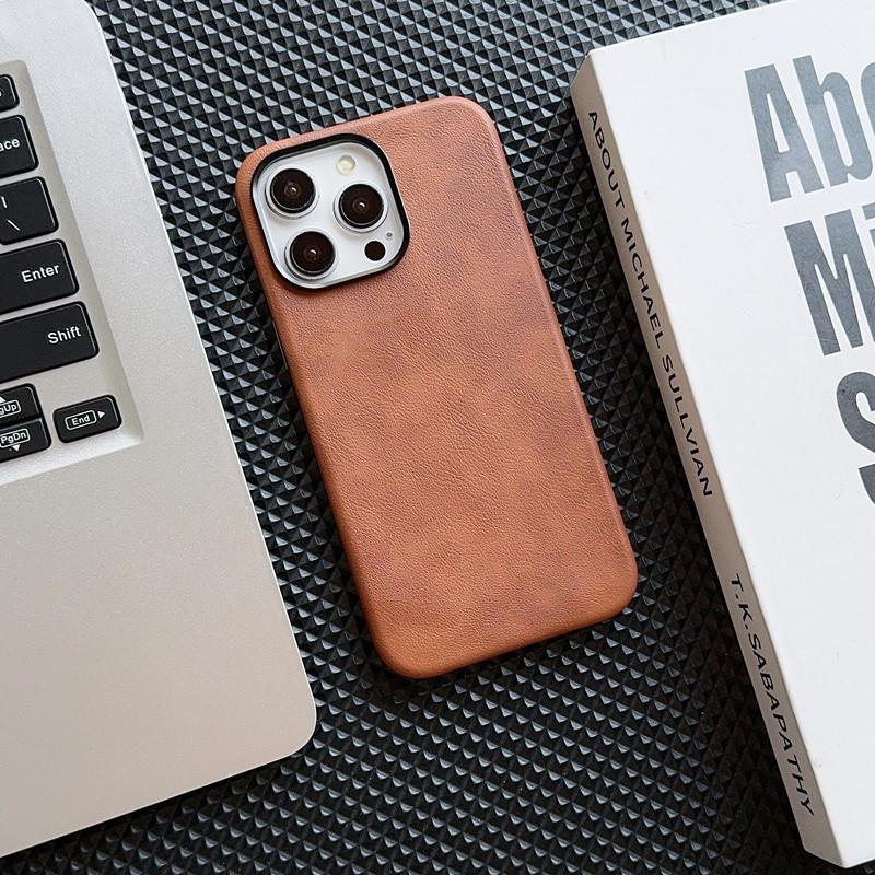 Applicable To iPhone16 Crazy Horse Leather Pattern Magnetic Mobile Phone Case Apple 15 All-inclusive Anti-drop 14 Leather Wireless Charging Protection