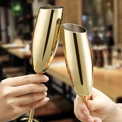 Verres à champagne biseautés en acier inoxydable 304, verres à cocktail, verres à vin, verres à champagne, verres à pied pour ustensiles de bar