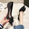 Fashion Sexy High Heels Pumps for Women 2025 Spring New Slip On Thin Heeled Party Shoes Ladies Pu Leather Pointed Toe Bows Single Shoes