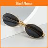 Sarding Fish Oval Metal Sunglasses With Uv400 Protection For Outdoor Sports And Fashion Wear
