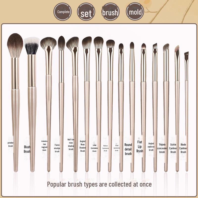 15-teiliges Lidschattenpinselset mit weichen Borsten: Ideal für Anfänger, enthält Pinsel für Nose Shadow, Smudge, Detail und Eyeliner.