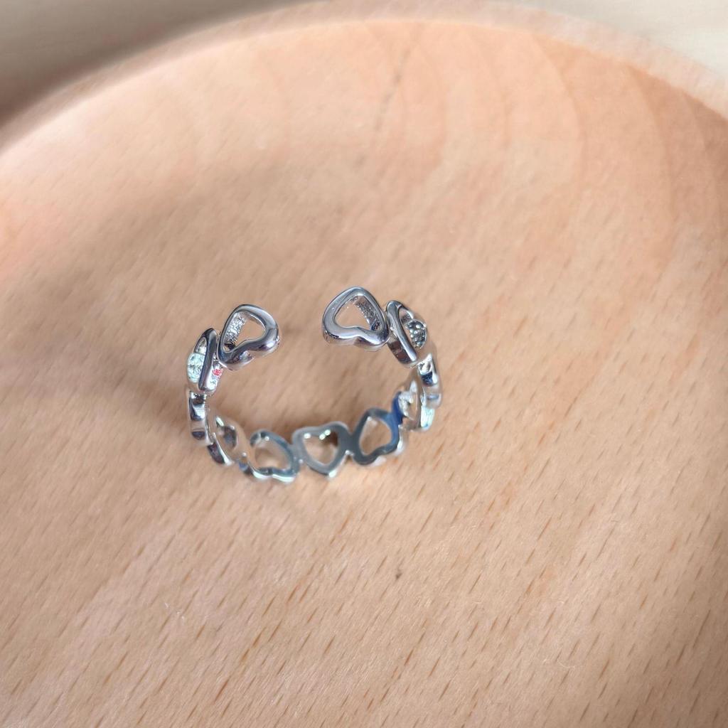 Temu Heart-to-Heart Hollowed-Out Ring: Women's Casual Style Jewelry