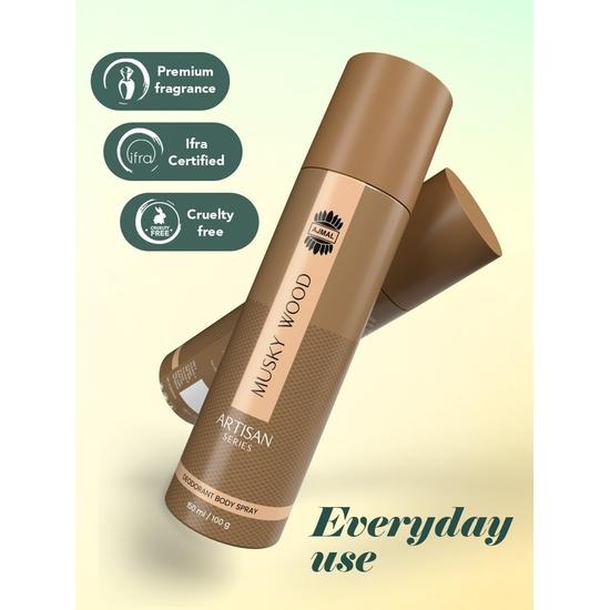 Ajmal Artisan - Musky Wood Deodorant Perfume 150ml Longlasting Spray Gift for Men Online Exclusive