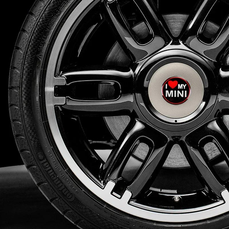 4Pcs 52MM Car Wheel Center Hub Stickers Logo for Mini Cooper JCW R50 R52 R53 R56 R57 R58 R60 MINI CLUBMAN COUNTRYMAN Accessories