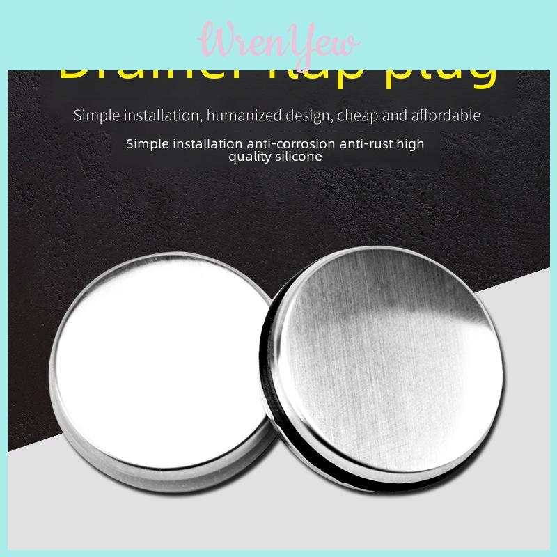 Stainless Steel Flip Top Sink Plug With Black Seal Ring Ideal For Modern Bathrooms And Washbasins