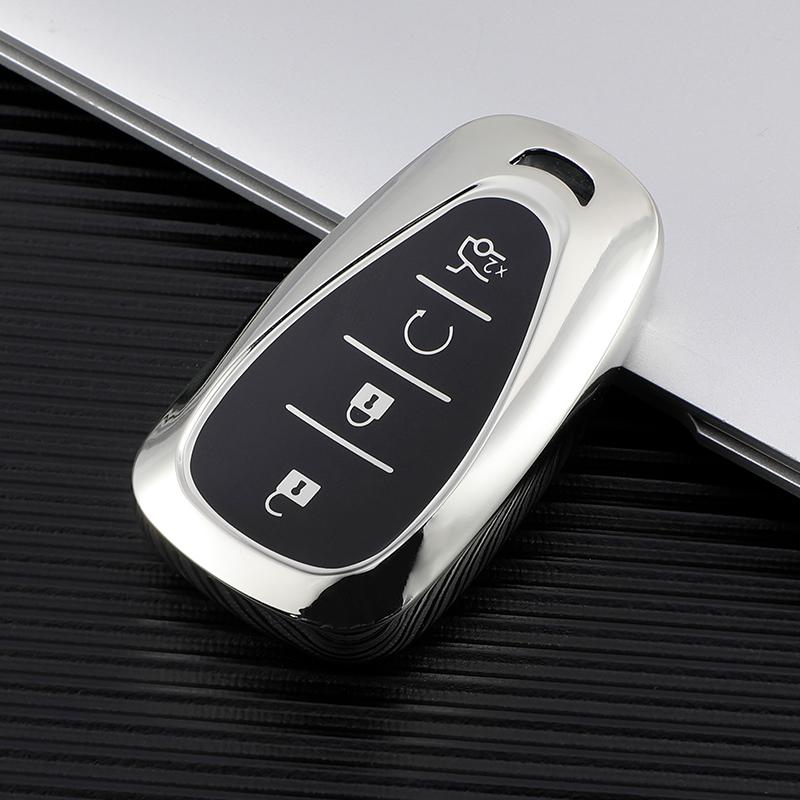 TPU Car Key Case Cover for Chevrolet Chevy Camaro Cruze Malibu XL Sonic Volt Tracker Spark Bolt Trax Equinox Traverse 2017-2019