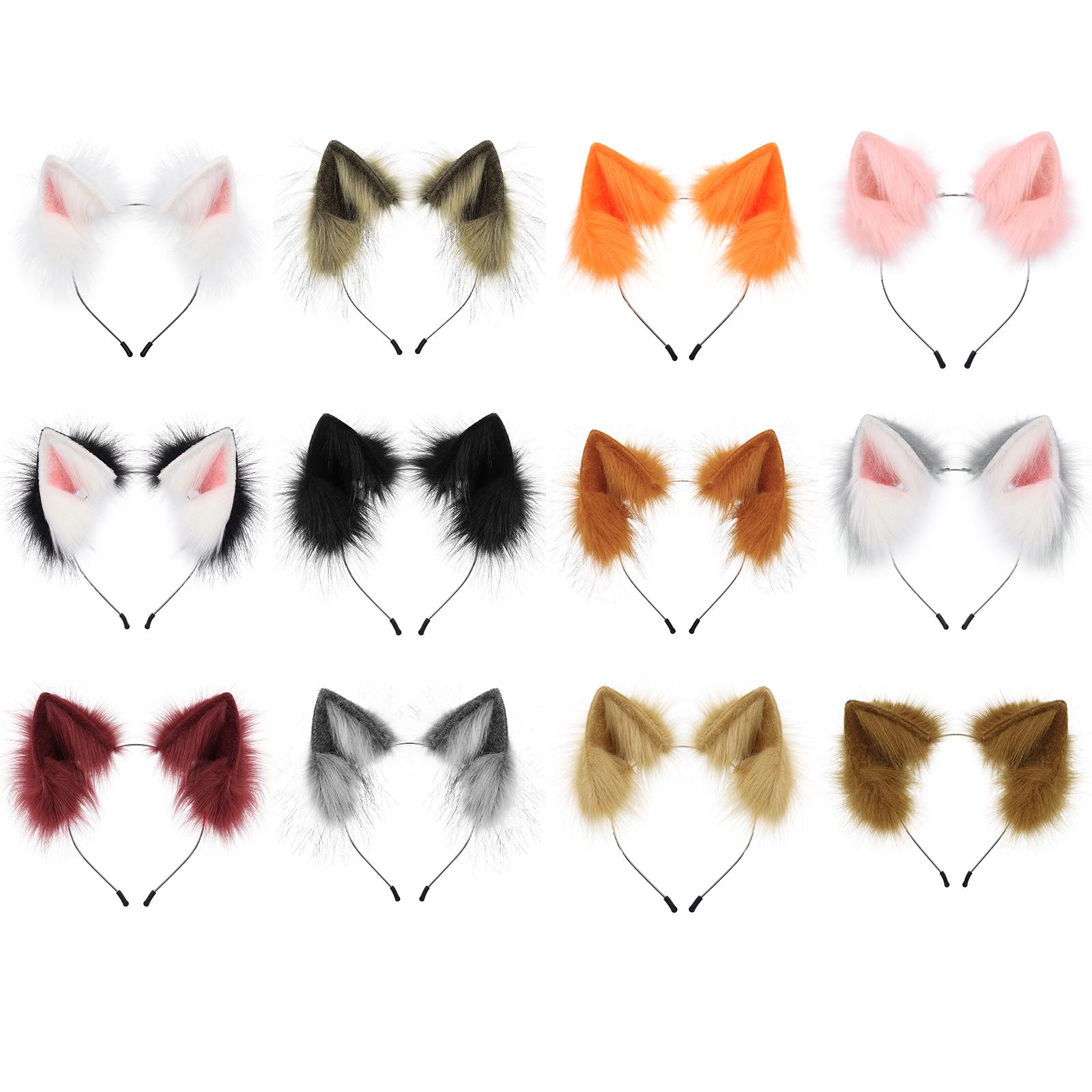 Yiran Sexy Lingerie Unisex Kids Handmade Faux Fur Animal Ears Headband Furry Cat Fox Ear Hairhoop Headwear Costume Accessory For Cosplay Masquerade