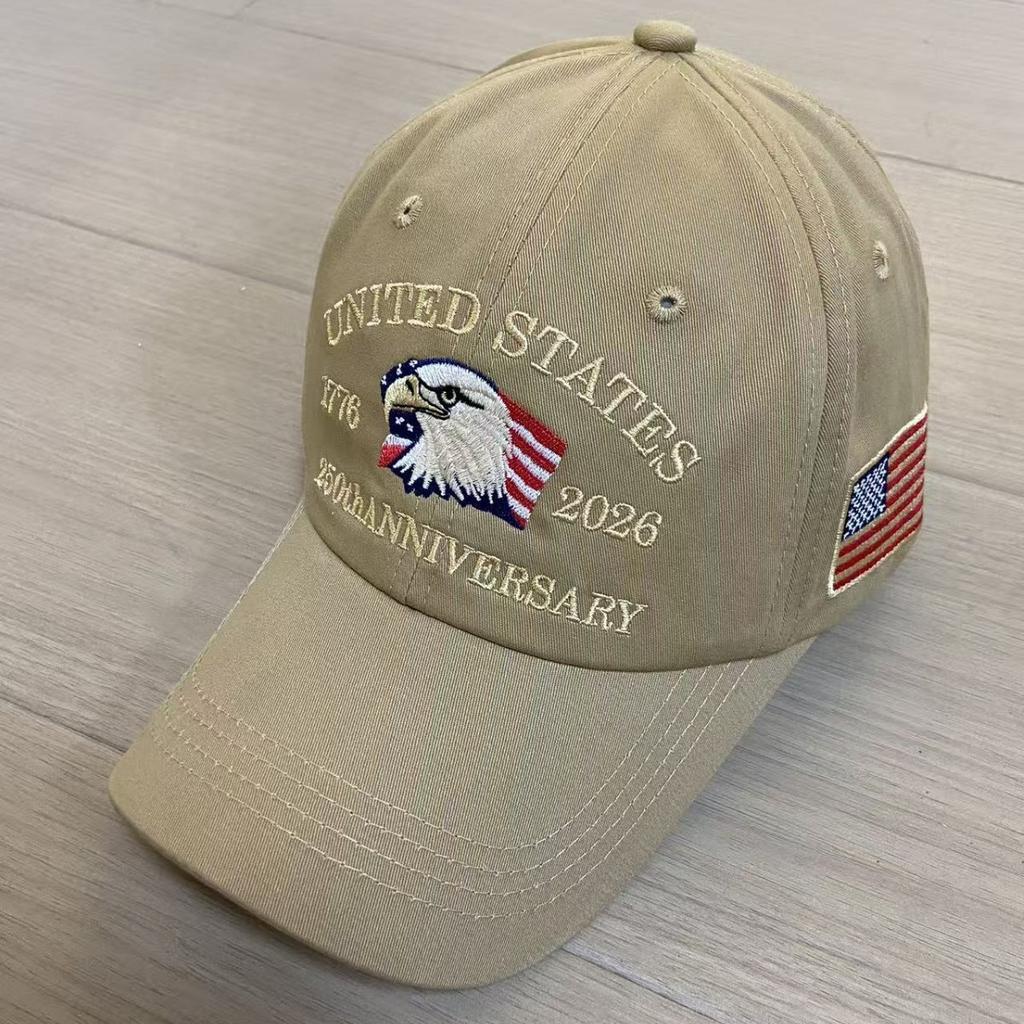 Commemorative Tide Brand American Flag Embroidery Baseball Cap Cap Big Head Circumference Adjustable Breathable Rest Hat Men And Women