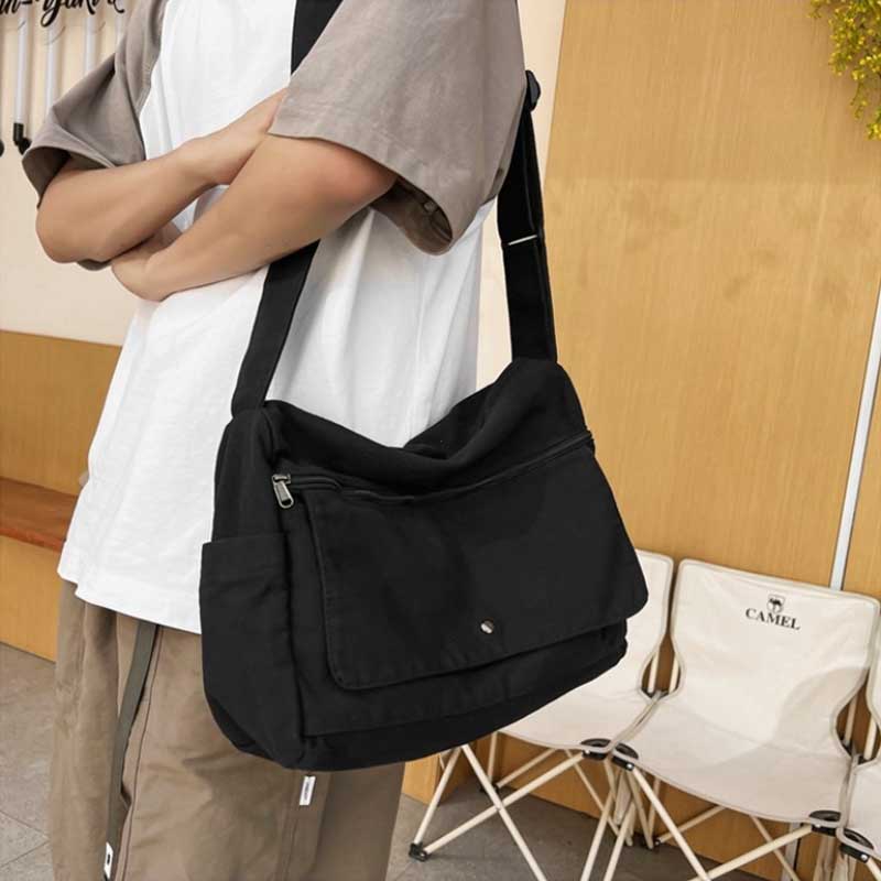 4-Color Large Capacity Canvas Crossbody Hobo Bag Durable Adjustable Trendy Sling Shoulder Bags Women Handbag Bolso Mujer