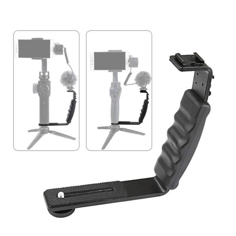 Handle Grip Mount L-Type Bracket With Cold Shoe 1/4'' Adapter Stand for Smooth Q2 4 OSMO Mobile 3 Gimbal Stabilizer