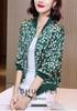 Spring Slim Fit Two-Piece Set: Casual Round Neck Jacket & Chiffon Shirt for Middle-aged & Elderly Women - Plus Size, Sun Protection