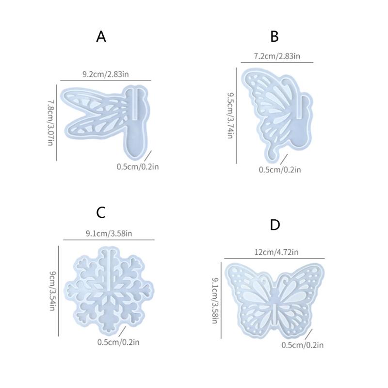 Food Grade Silicones Craft Mold With Butterfly Dragonflies Snowflake For Handmade Decorative Art Project And Gift Making