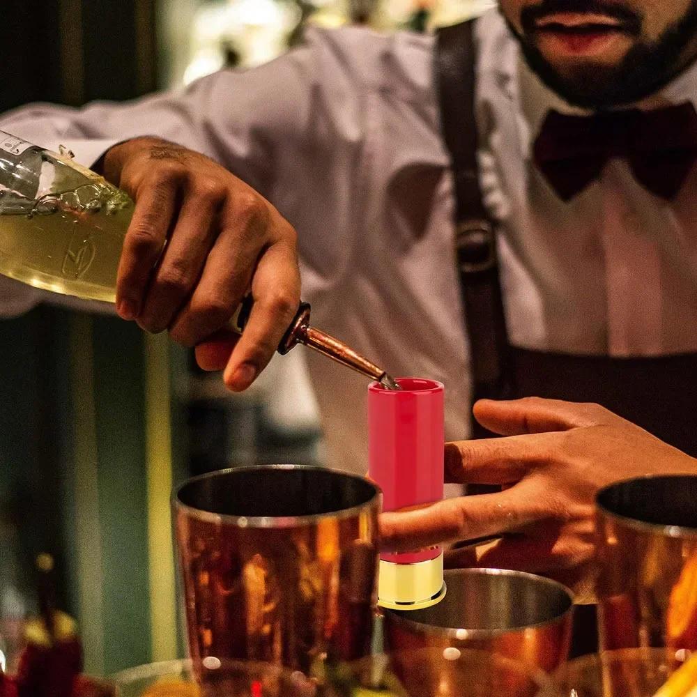 4PCS/Set 6oz Shot PlasticDrinking Cup Creative High Quality Plastic Shotgun Bullet Shape Water Wine Plastic Party Drinkware Gift