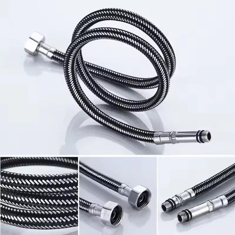 New 1pc Single Head Cold and Hot Water Inlet Pipe G1/2'' Stainless Steel Woven Sink Faucet Connector Kitchen Basin Plumbing Hose