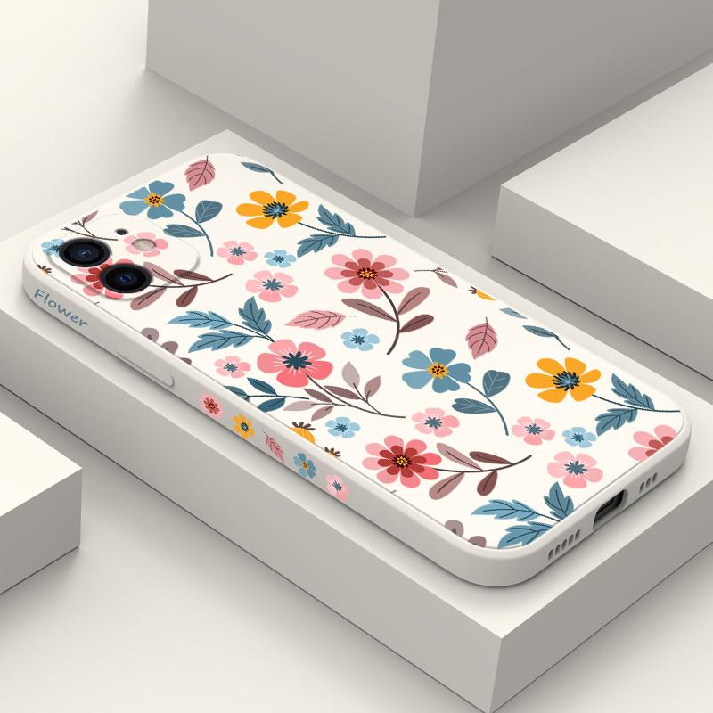 Flowerstalk Flower Phone Case For iPhone 12 11 X XR XS 8 7 SE2 Pro Max Plus Mini Liquid Silicone Soft Cover