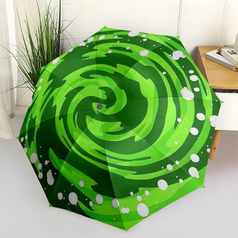 

Green Swirl Soap Bubble Bath Bomb Gift Set, Relaxing & Moisturizing Umbrella, Cute Umbrella with Cute Design, Portable 3-Fold Compact Umbrella for Men