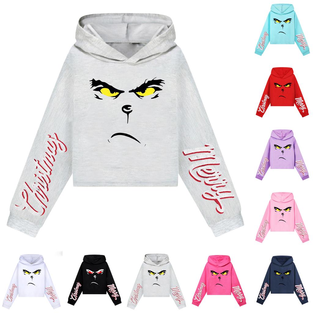 Uformell mote for barn Juleprintet hettegenser med lange ermer (Uten snøring)