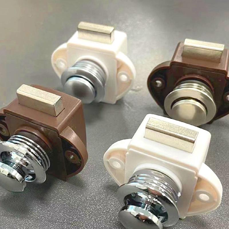 Rv Push Lock Push Button for Latch Zinc Alloy&ABS Cupboard Locks for Rv Yachts Motorhome for Camper Drawer Hidden Button