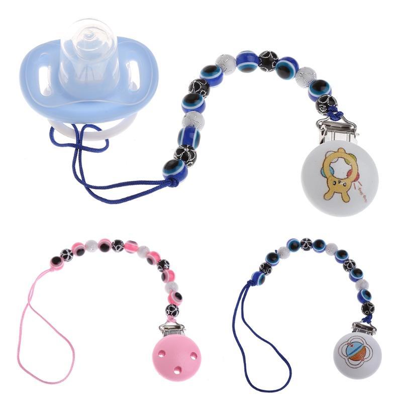 2PCS Baby Holz Schnuller Clip Holz Kette Halter Leine Gurt Schnuller