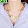 Double Layer Two Tone With Crown Heart Personalized Custom 18K Gold Tone Plated Name Necklaces Women Nameplate 3D Pendant JewelryTrendy Pendant