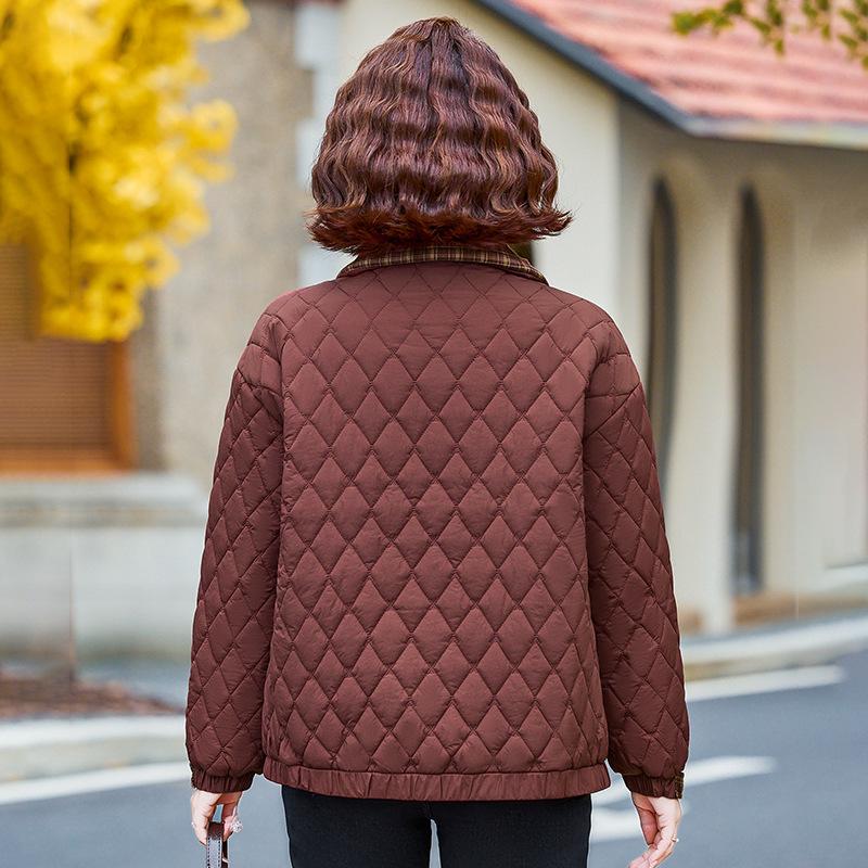 New Winter Lapel Cotton Coat for Middle-Aged Women: Casual Short Jacket for Mothers and the Elderly
