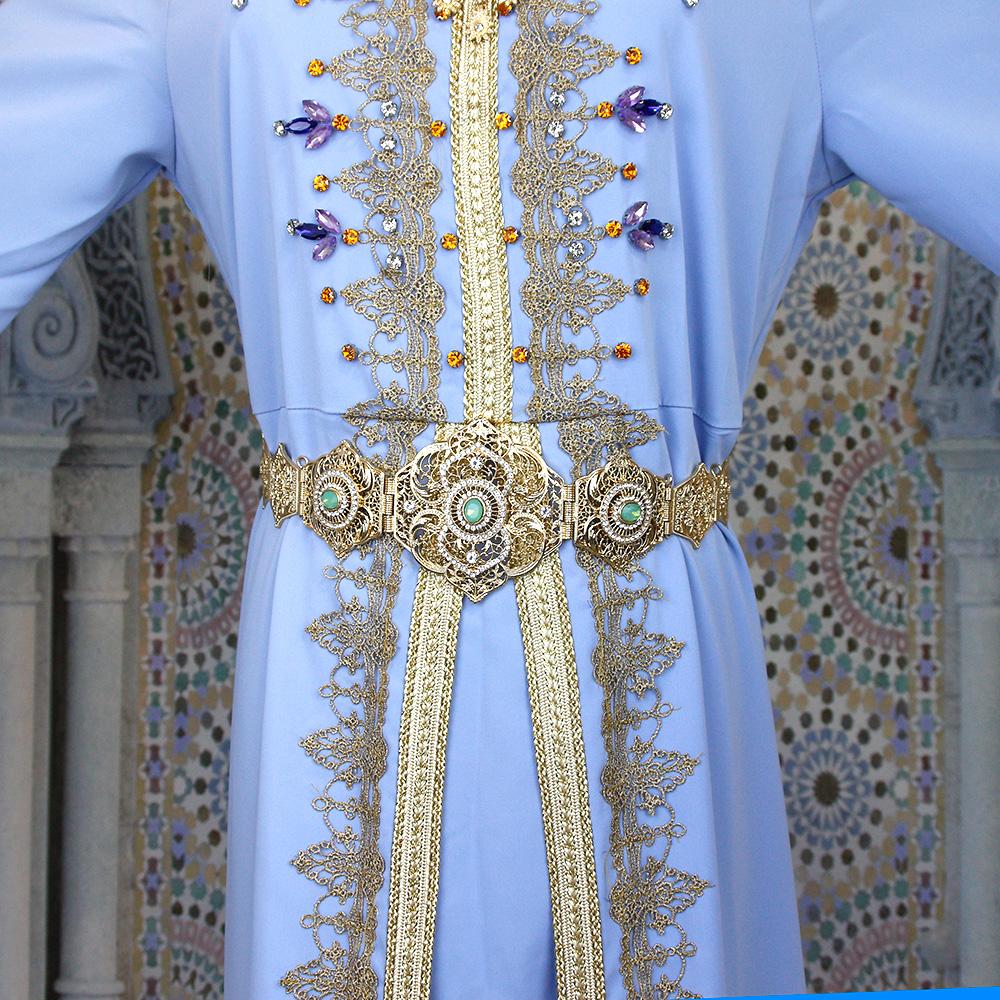 Chic Jewelry Women Belt For Robe Wedding Dress Mint Green Crystal Hollow Waistband Bride Gift