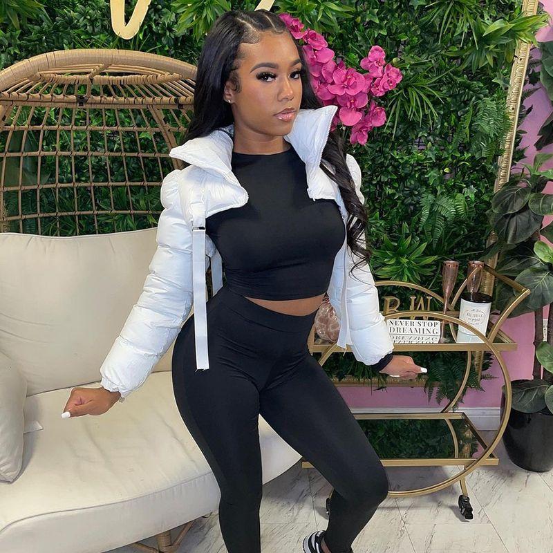 

Европейская и американская женская одежда Куртка хлопковая на молнии с высоким воротником Сексуальная с открытой спиной Red M