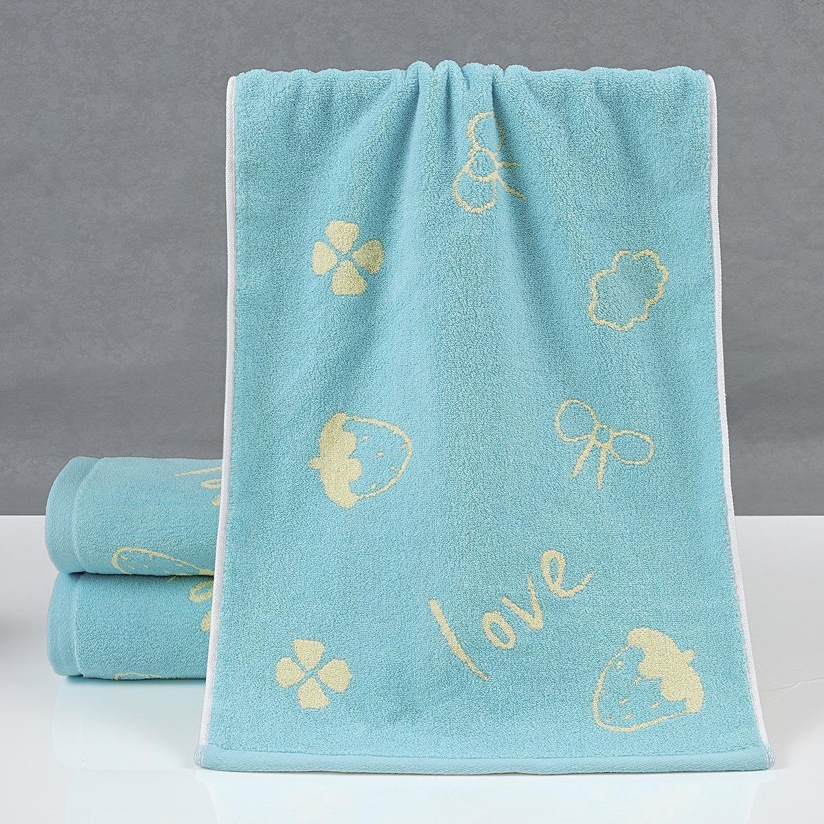 

Цветная пряжа Хлопковое полотенце Мультяшное полотенце для умывания Абсорбирующее полотенце Хлопок Бытовое Подарок Вышивка 34*74cm