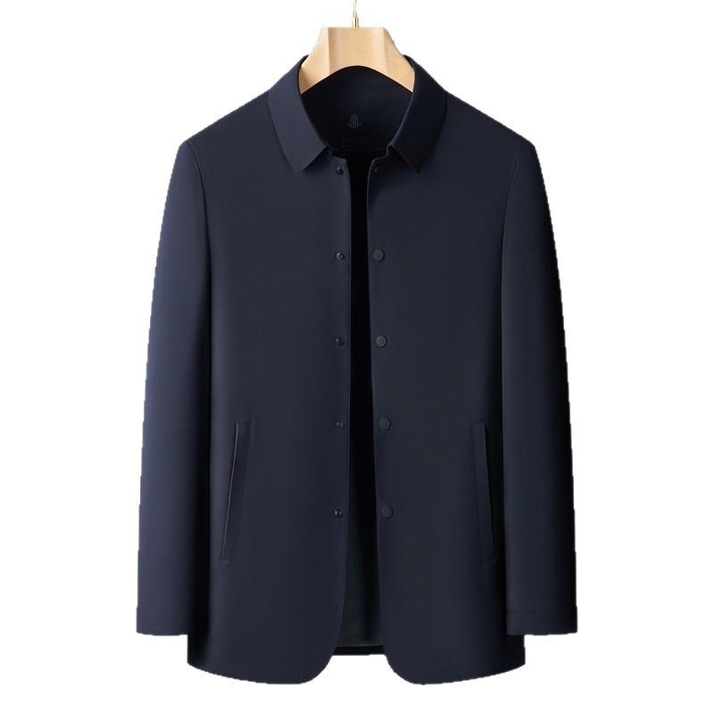 Middle-aged Men's Lapel Jacket Spring and Autumn Business Casual High-end Dad Jacket Versatile