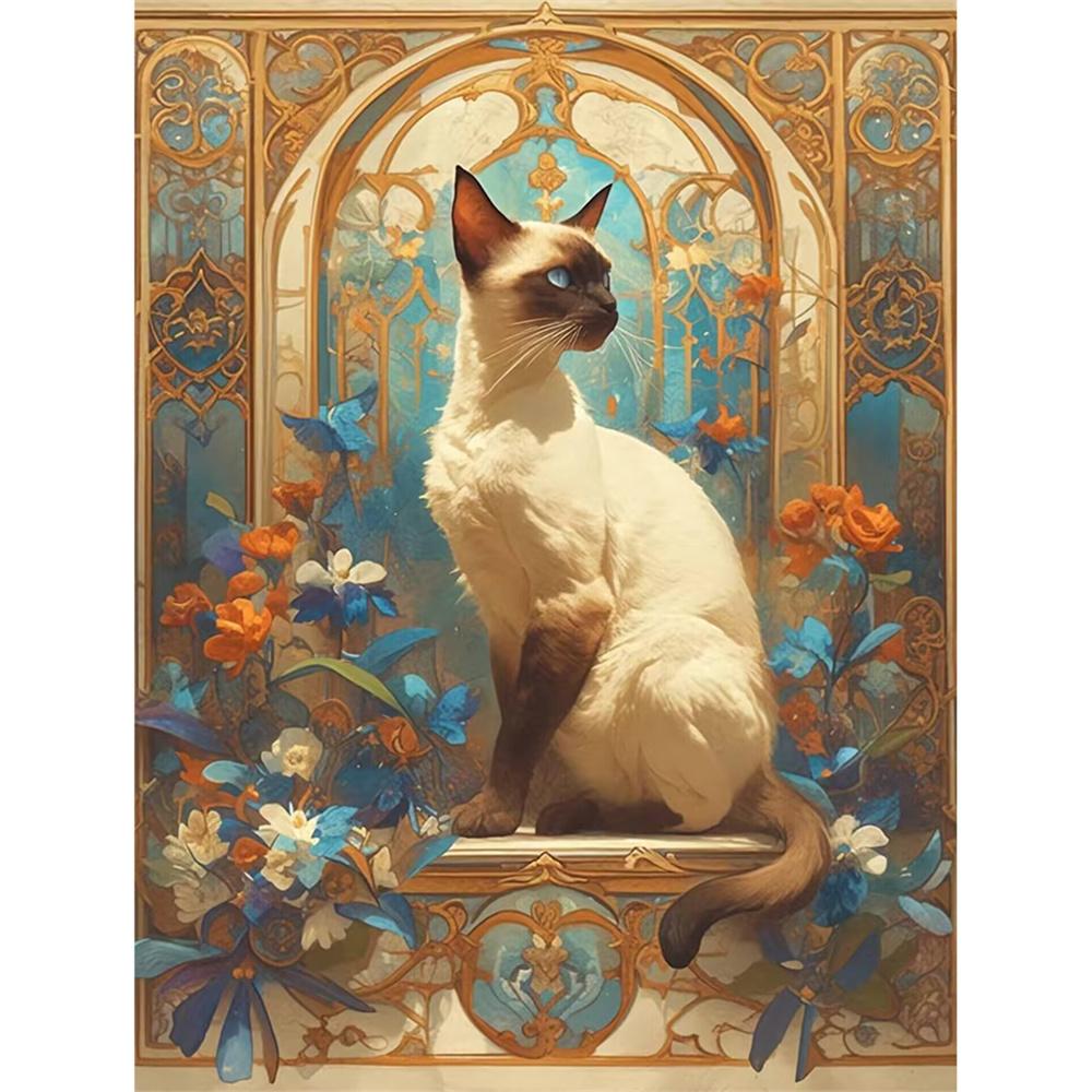 Resin 2026 New 5D Diy Diamond Painting Animal Cat Full Square Round Mosaic Flower Complete Kit Art Wall Decor Gift