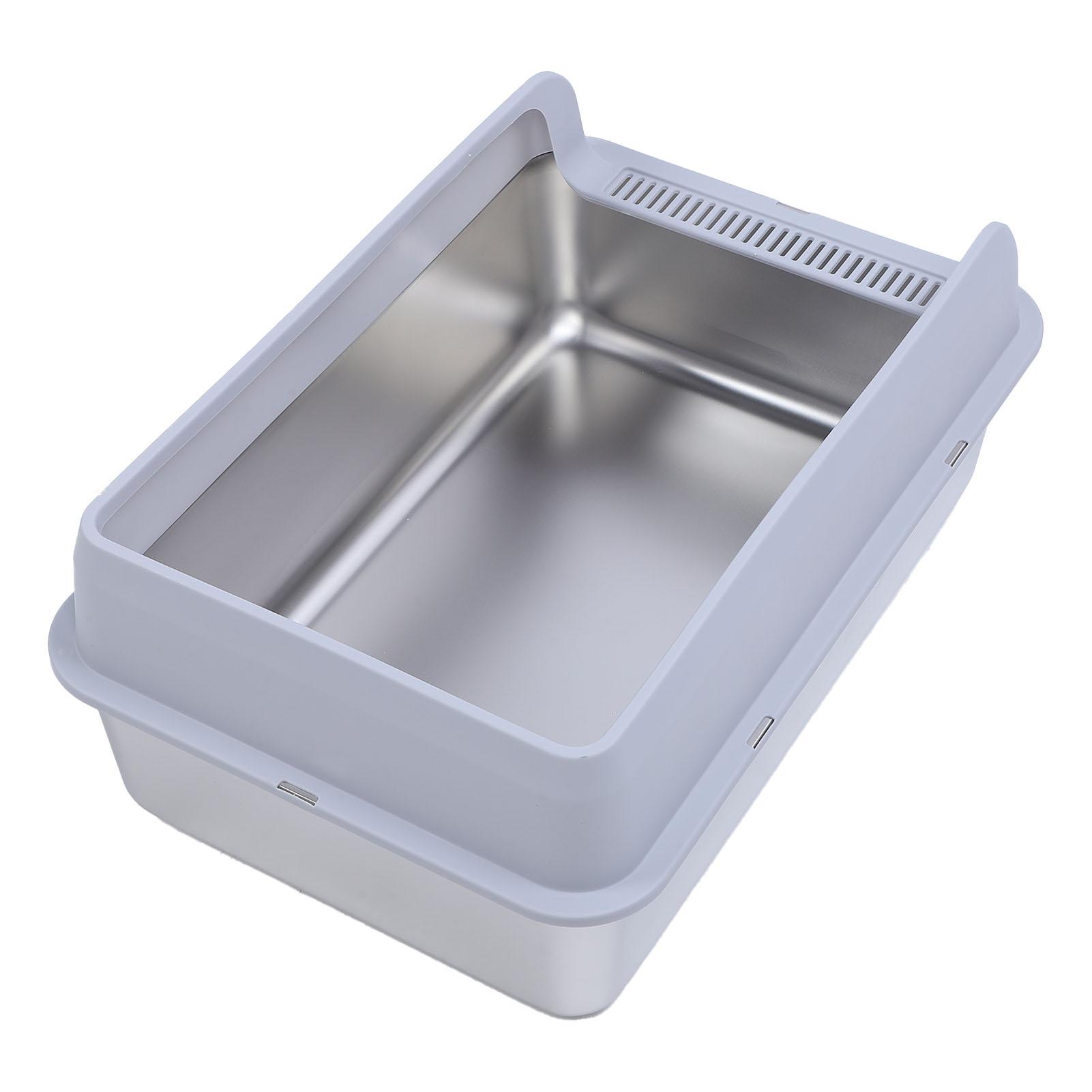 

Кошачий туалет из нержавеющей стали, контроль запаха, высокие бортики, металлический лоток для кошачьего туалета, защита от протекания мочи, легкая очистка, большой лоток L 120x60x0.3cm / 47.2x23.6x0.1in серый