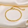 Classic AAA Zircon Tennis Bracelet for Women, Stainless Steel Oval Beads Chain Bracelets, Waterproof Fashion Jewelry Daily Party