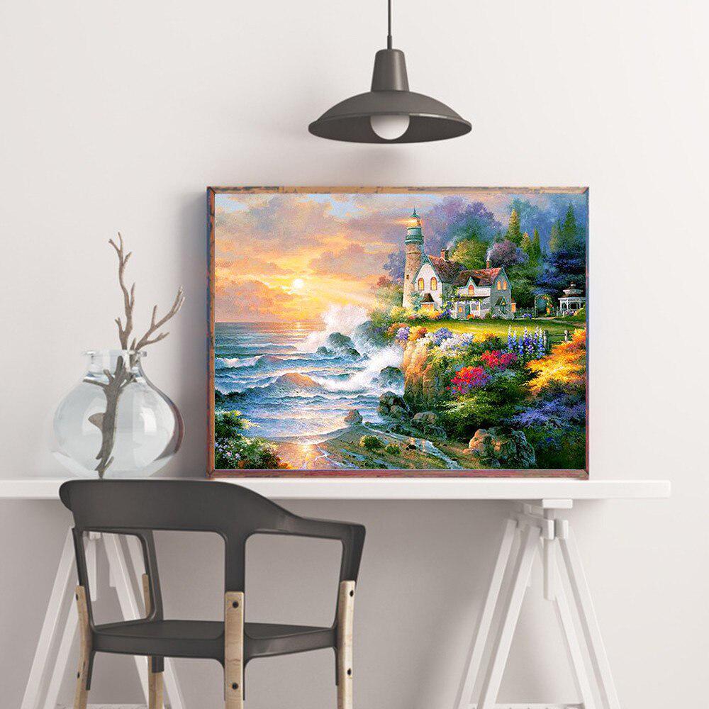 Maják Diamantový obraz Krajina Diamantový vyšívání Pryskyřičný vrták Plný kulatý diamant