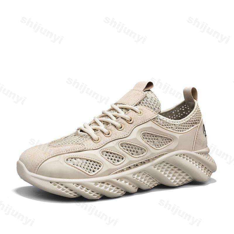 

Men s Fashi Casual Sports Shoes 2026 Spring New Mesh Breathable Comfortable Thick Sole Shoes Versatile Low Top Chunky sneakers 39 песочный