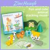Animal Stack Balance Blocks Wooden Toy For Cognitive Development Activities In Children