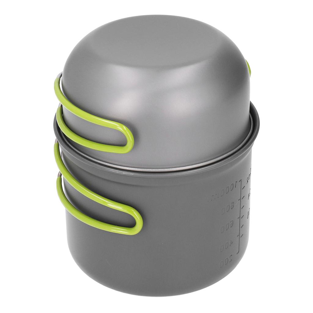 4pcs Camping Pot Kit Multi Layers Anti Scalding Design Camping Cookware Mess Kit with Folding