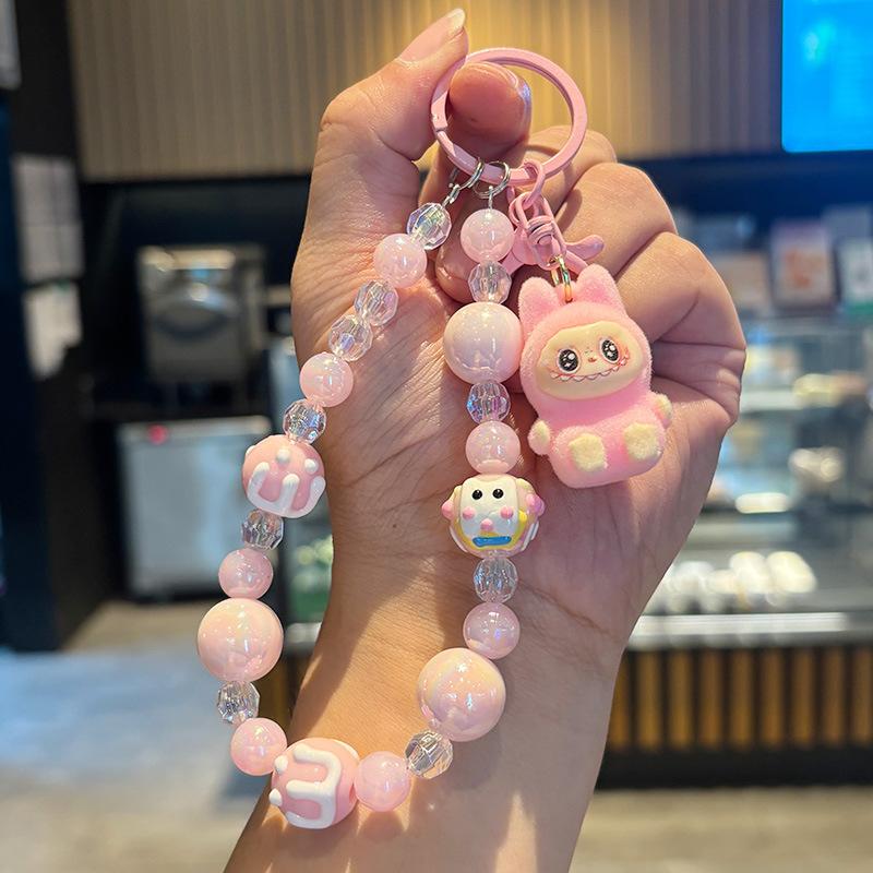 Crystal Oil Labubu Drift Bottle Keychain Pendant Key Chain Boys and Girls Children's Gifts