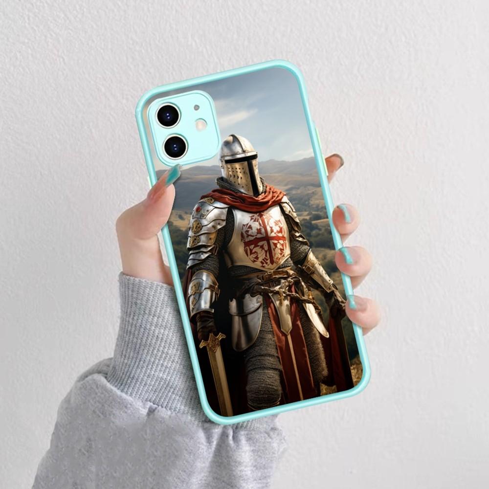 

Knights Templar Luxury Phone Case For IPhone 14 11 12 13 Mini Pro Max 8 7 Plus X XR XS MAX Translucent Matte Cover iphone XR